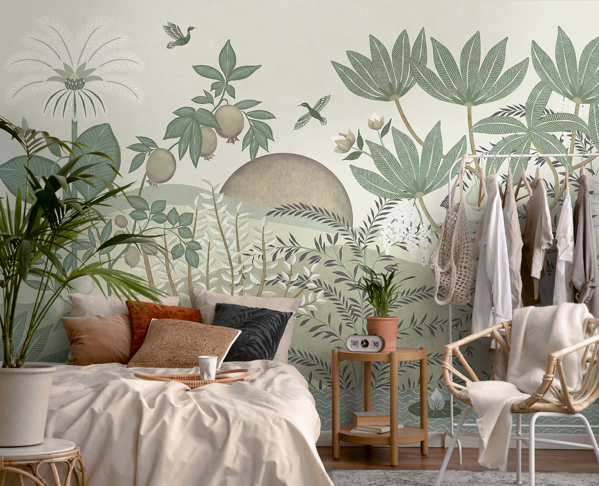 Панно Loymina Пейзаж 2 Гранатовый оазис ART20 005 3×5 фото в интерьере